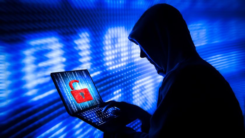 Silhouette of an adult man hacker