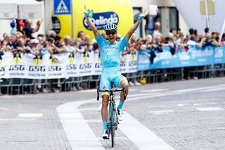 Tanel Kangert (Astana) celebrates winning stage 3 of the Giro del Trentino