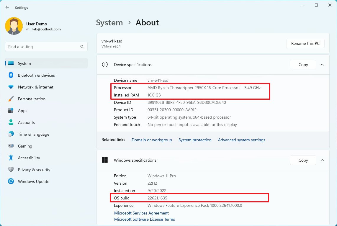 Windows 11 check specs