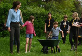 Kate Middleton, Princess Charlotte and Prince Louis with the scouts