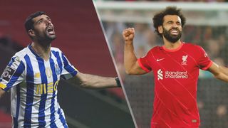 Mehdi Taremi of FC Porto and Mohamed Salah of Liverpool Shaun Brooks DeFodi Images via Getty Images