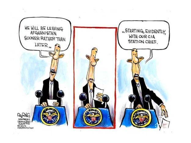 Obama cartoon Afghanistan troops