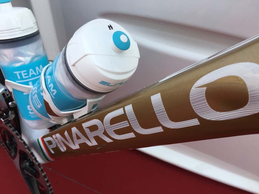 The gold coloured down tube