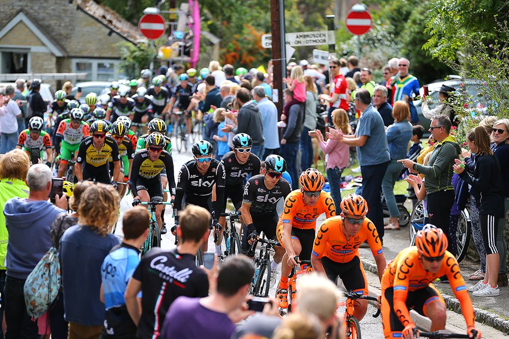 The peloton in action during stage 7 at the Tour of Britain