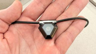 Close-up of the Odyss N1 AI-powered necklace that tracks what you eat