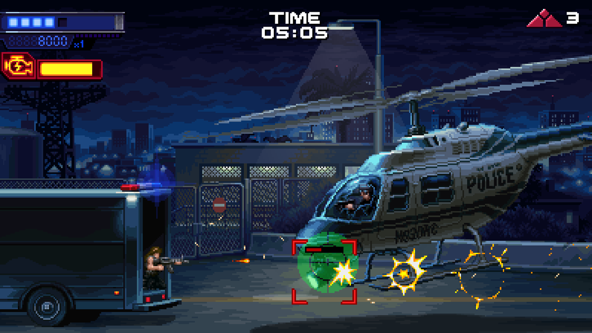 Screens from a pixel art Terminator 2 game