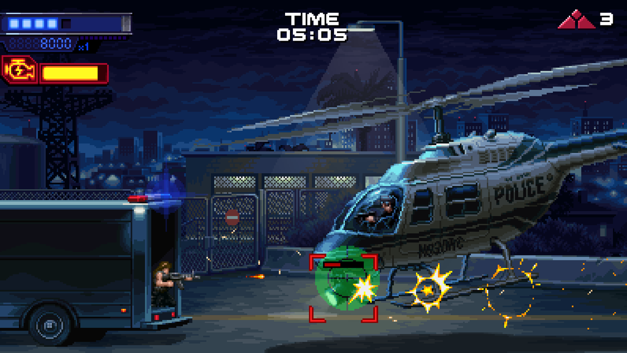 Screens from a pixel art Terminator 2 game