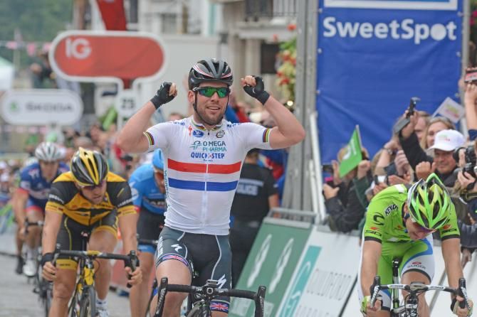 Mark Cavendish (Omega Pharma Quick Step) wins stage 7 of the Tour of Britain
