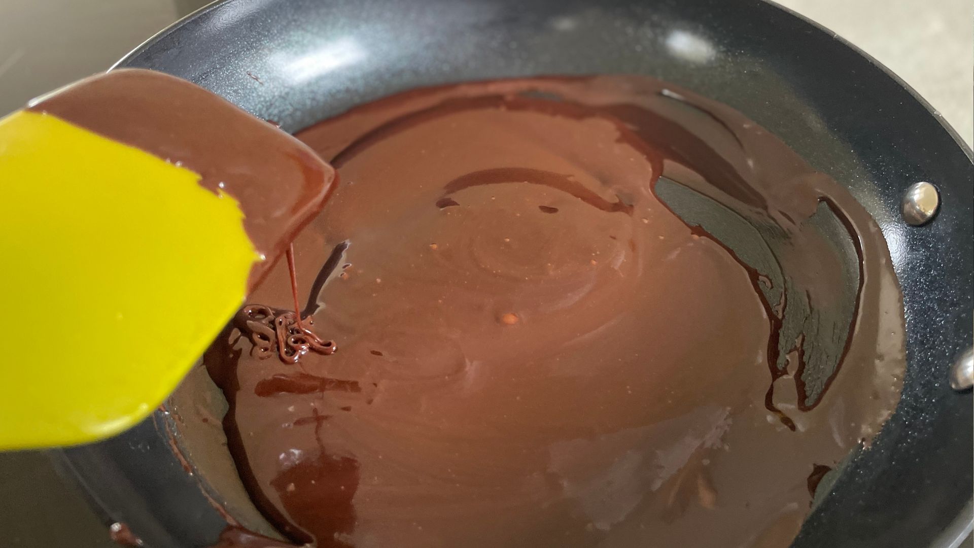 Chocolate melting in the GreenPan Barcelona Pro Frying Pan