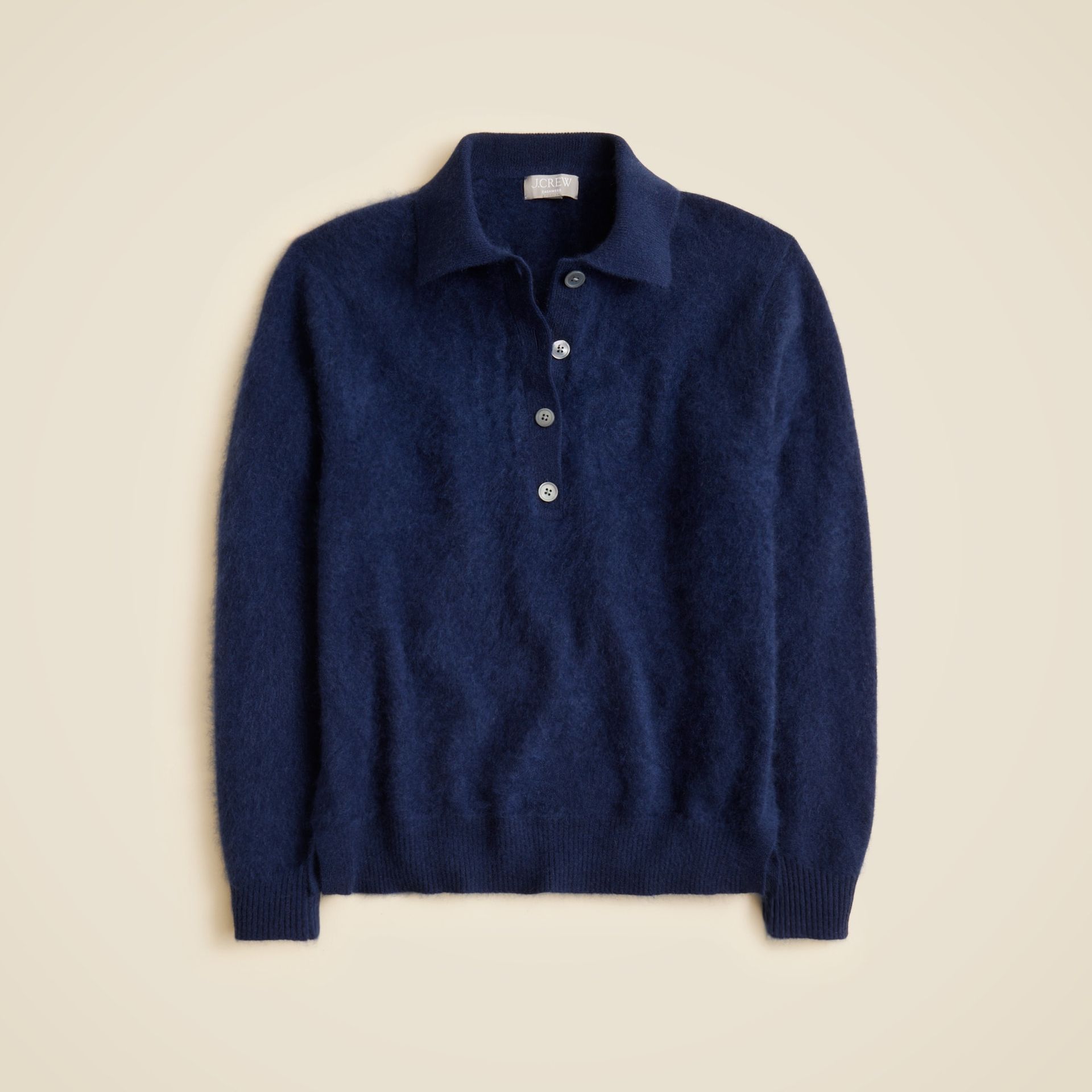 Brushed Cashmere Rugby Sweater