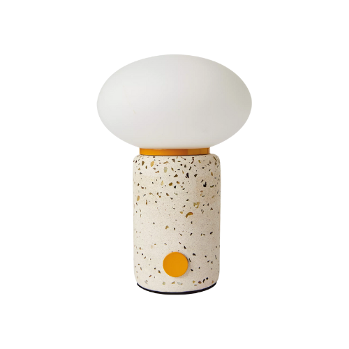 Made Mirissa Rechargeable Portable Terrazzo Table Lamp, Yellow