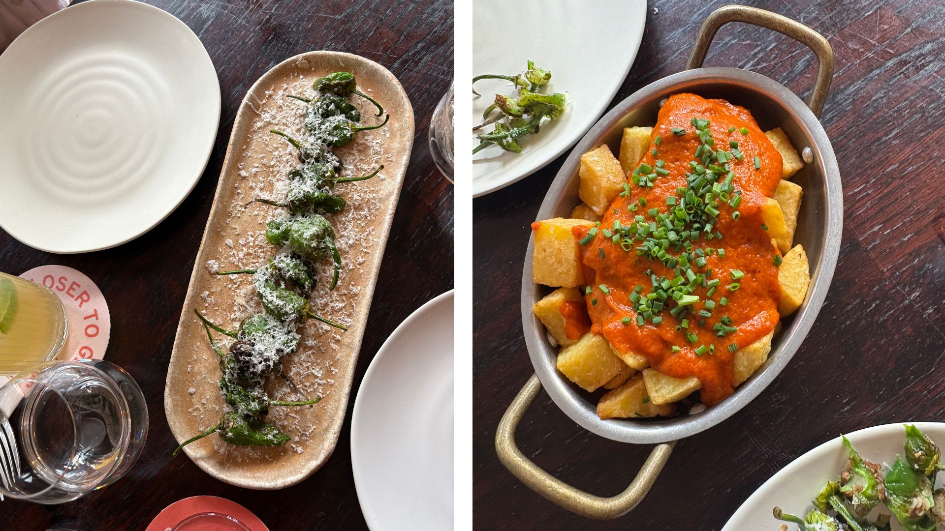 an image of the padron peppers and the patatas bravas at la spot