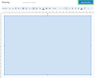 A screenshot of the Drawing menu in Google Docs.