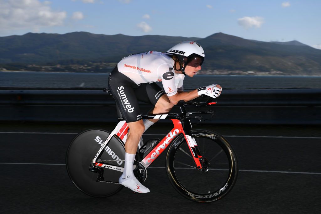 MIRADOR DE ZARO DUMBRA SPAIN NOVEMBER 03 Jasha Sutterlin of Germany and Team Sunweb during the 75th Tour of Spain 2020 Stage 13 a 337km Individual Time Trial stage from Muros to Mirador de zaro Dumbra 278m ITT lavuelta LaVuelta20 La Vuelta on November 03 2020 in Mirador de zaro Dumbra Spain Photo by Justin SetterfieldGetty Images