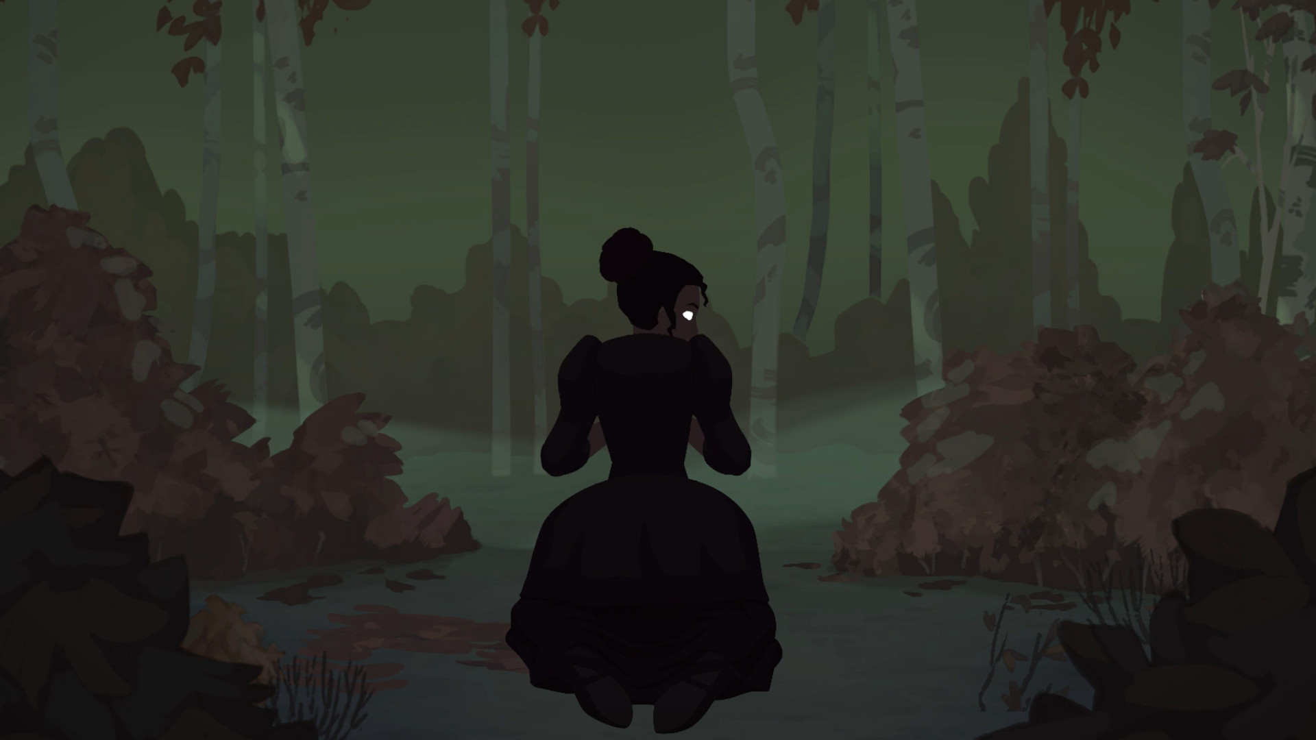 Lisa en el bosque durante el tráiler del nuevo juego de rol de vampiros Cabernet.