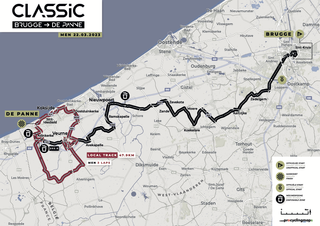 The route of the 2023 Classic Brugge-De Panne