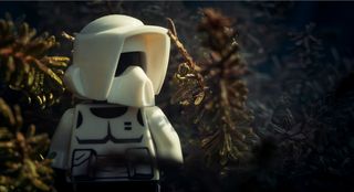 "Early Morning Endor Scout" incorporates nature into the pages of "Lego Star Wars: Small Scenes from a Big Galaxy."