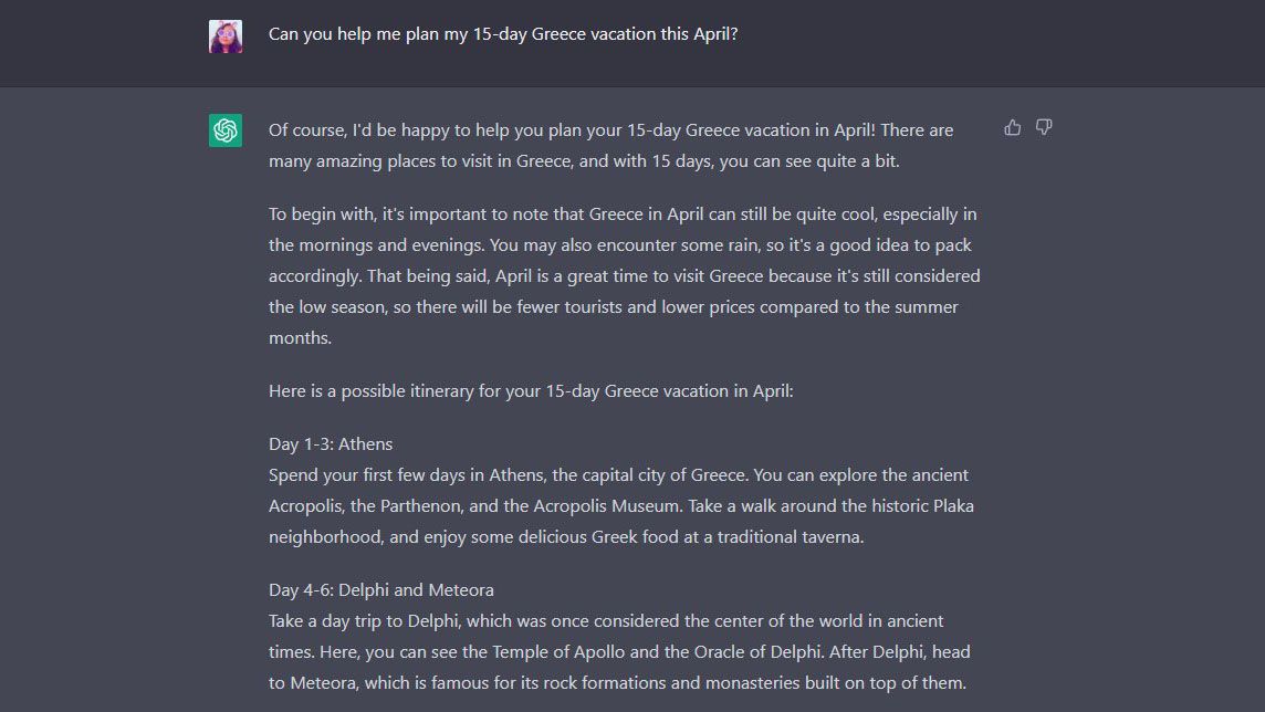 I asked ChatGPT to plan my vacation