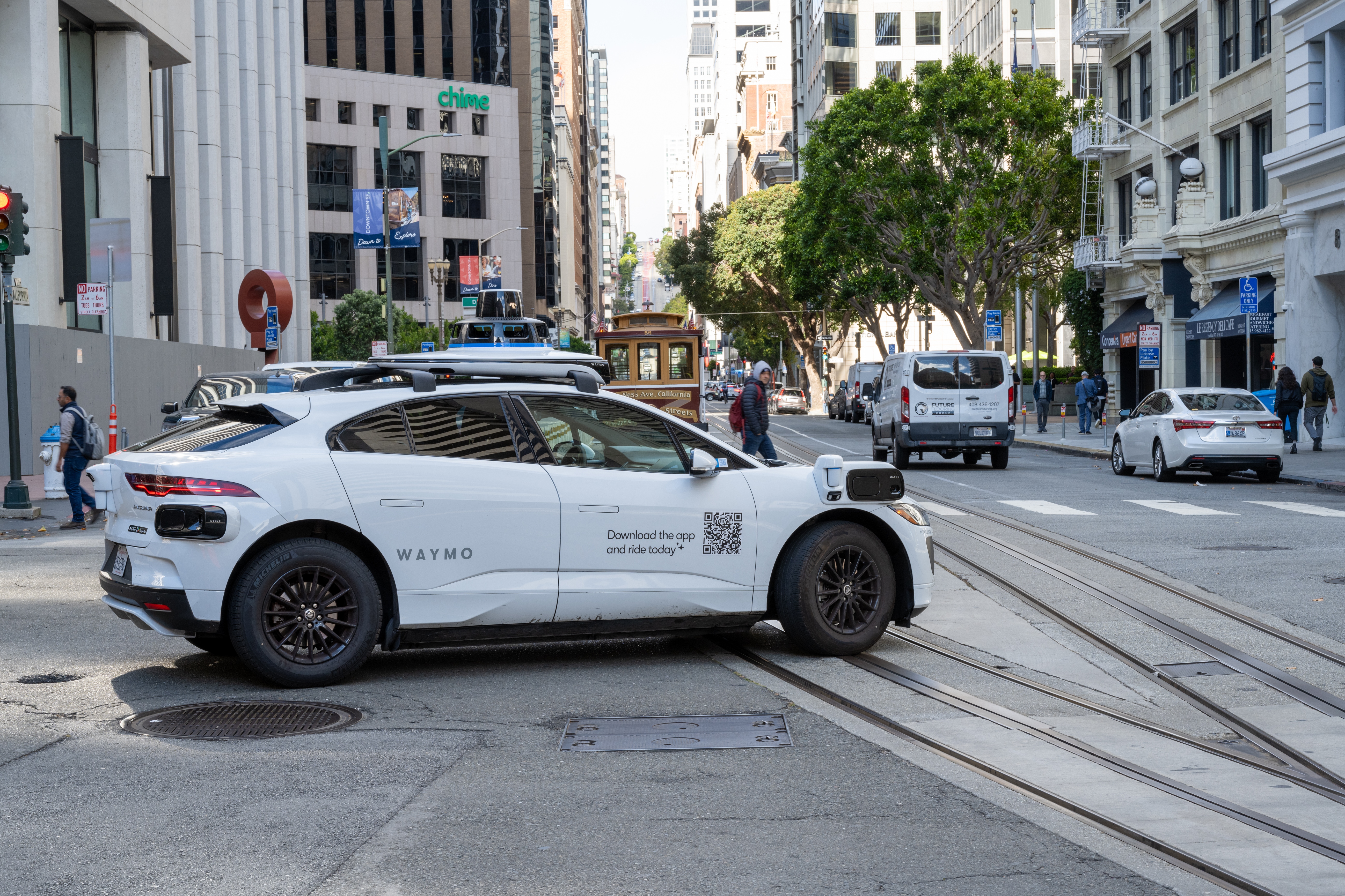 a driverless car in an American city