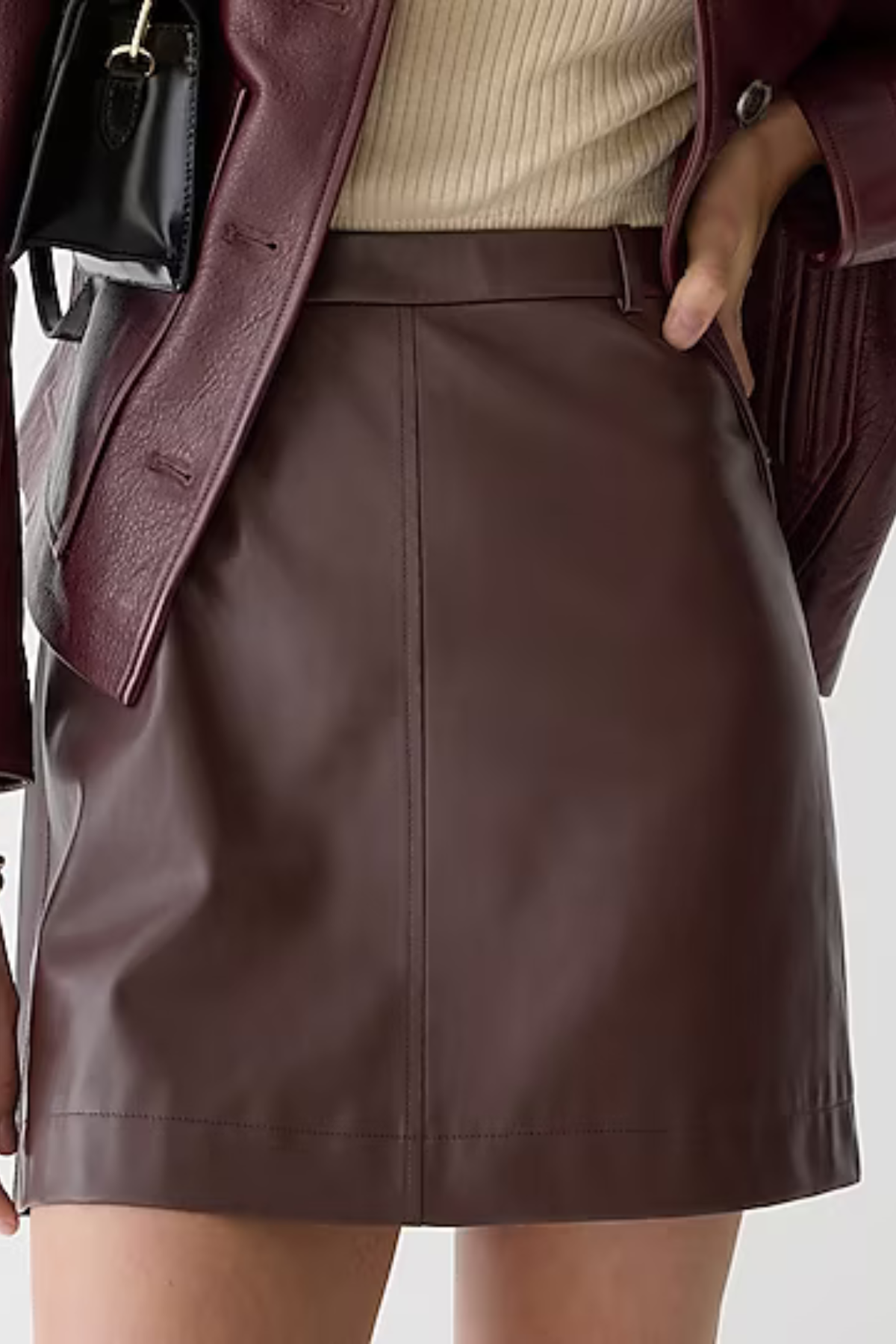 J.Crew mini skirt in faux leather