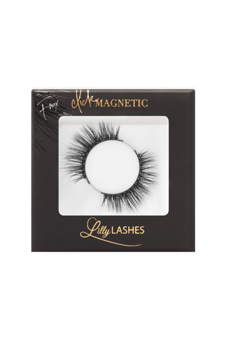 A pair of Lilly Lashes magnetic faux eyelashes on white background