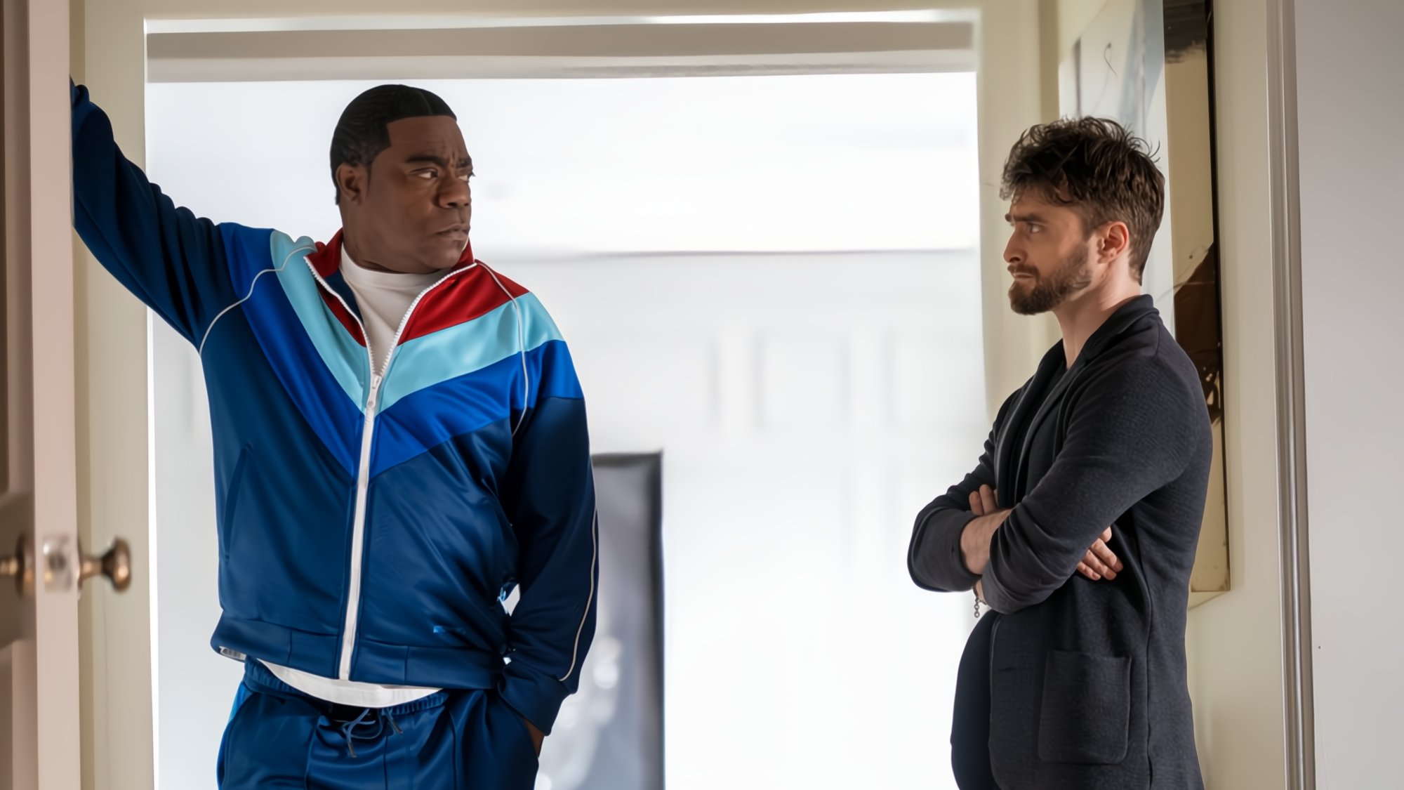 Tracy Morgan and Daniel Radcliffe in The Fall and Rise of Reggie Dinkins