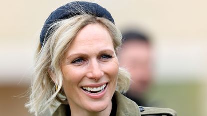 Zara Tindall attends day 2 of the April Meeting at Cheltenham Racecourse on April 18, 2024