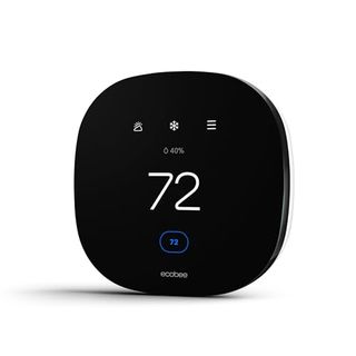 A black rounded edge square thermostat.