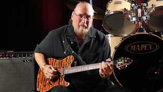 Steve Cropper poses for a portrait shoot with his Signature Peavey Cropper Classic guitar, Milton Keynes, September 13, 2011.