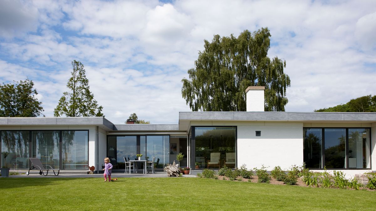 contemporary house with composite windows