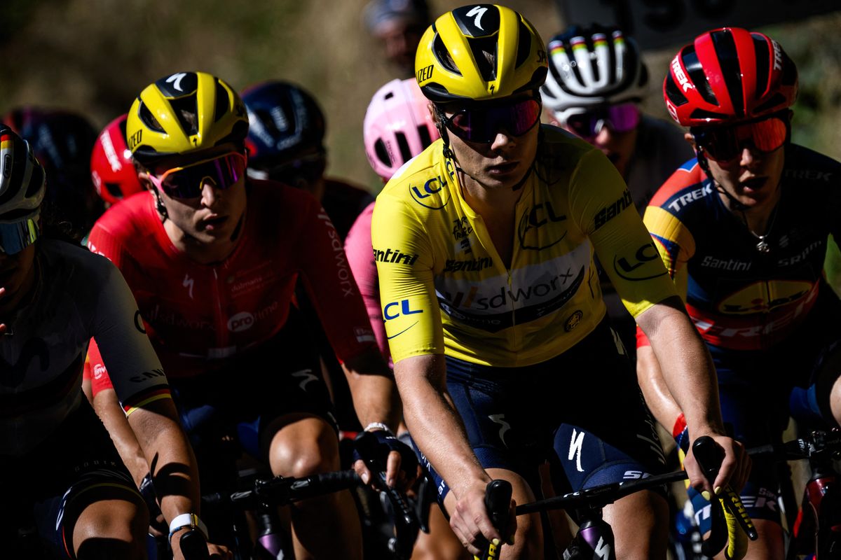 Lotte Kopecky wears the yellow jersey at the Tour de France Femmes