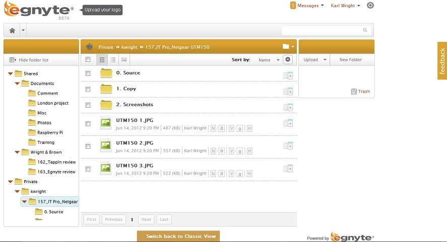 Egnyte Hybridcloud - Interface