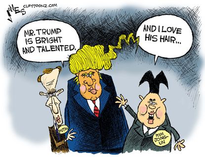 Political cartoon World Donald Trump Putin Kim