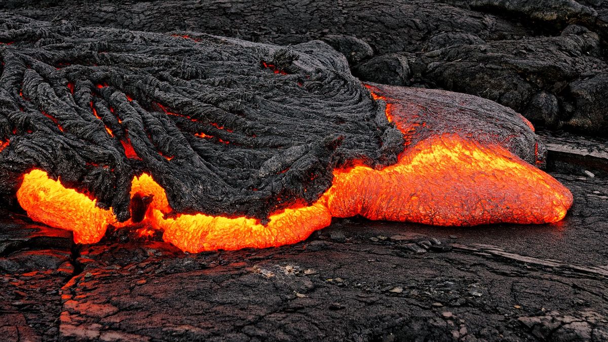 Lava from Hawaii volcano eruption.