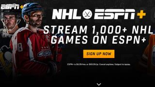 Home page of NHL on ESPN Plus