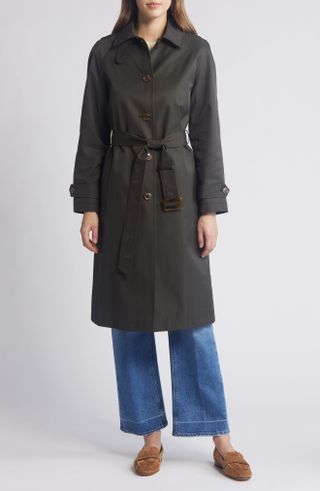 Water Resistant Belted Single Breasted Trench Coat