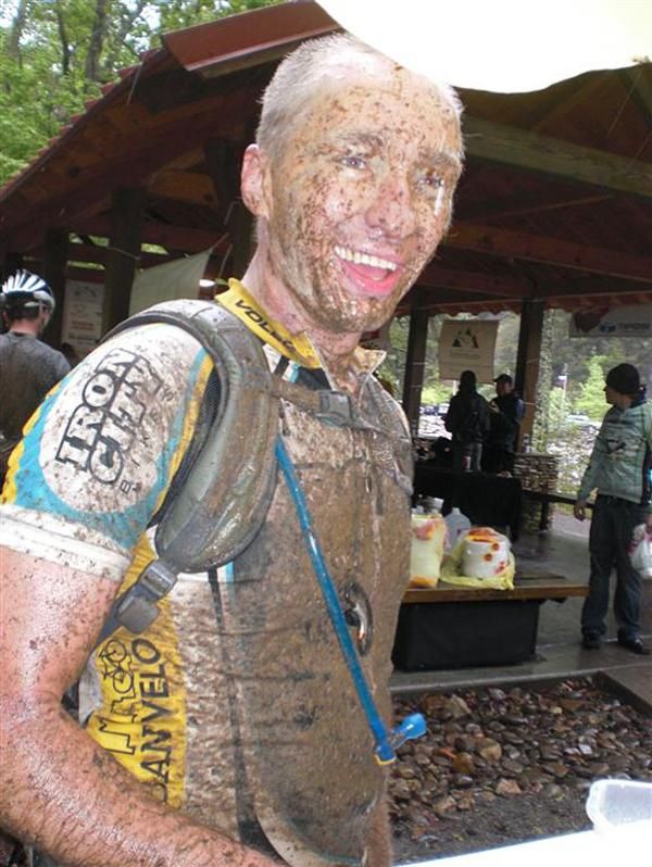 Racers looked muddy at the end.