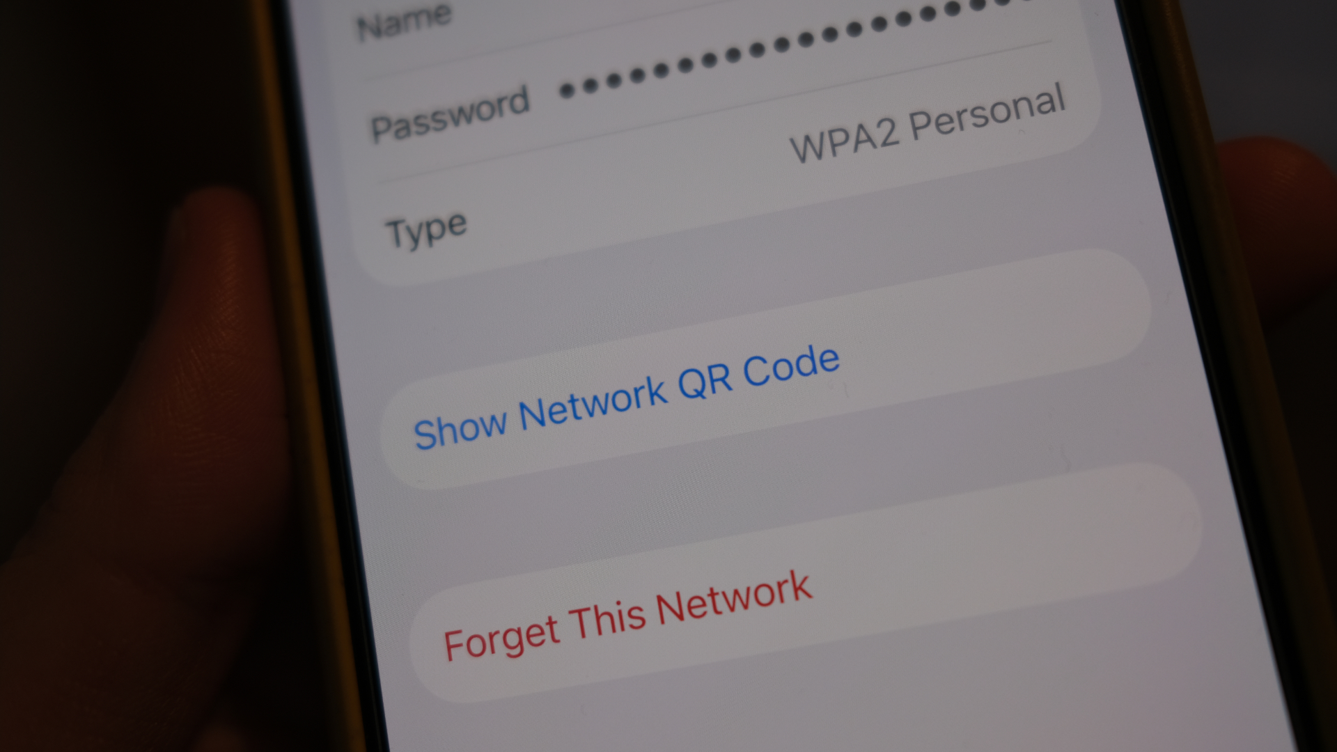 iPhone Share Network QR Code