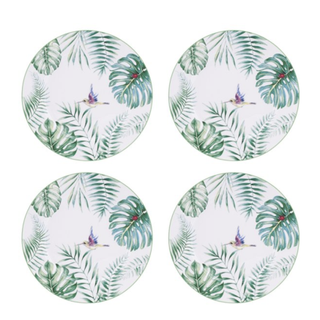 Botanical porcelain dinner plates