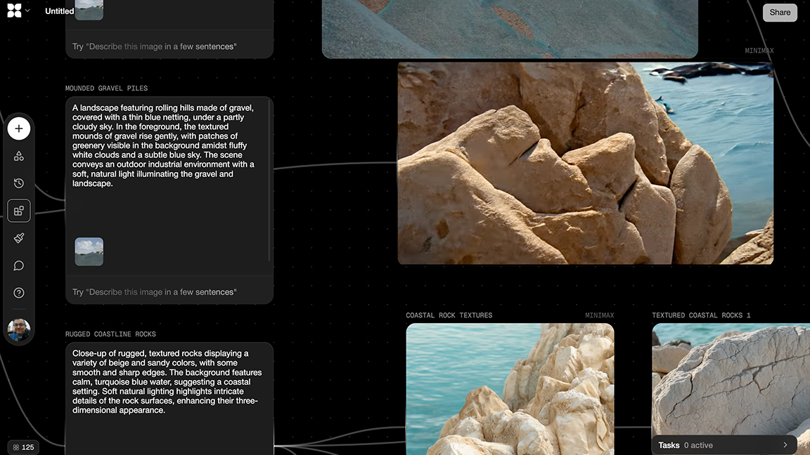 Flora AI; UI screens for an AI art app