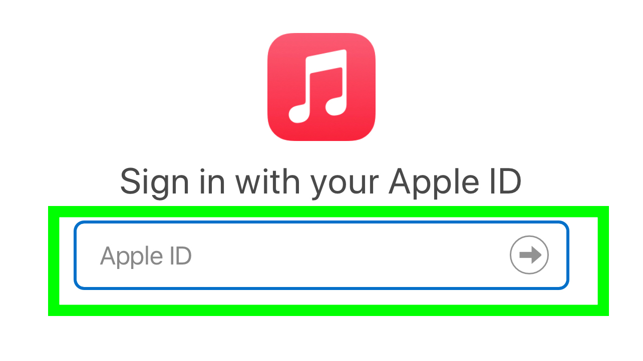 a green box indicates signing in to your Apple ID