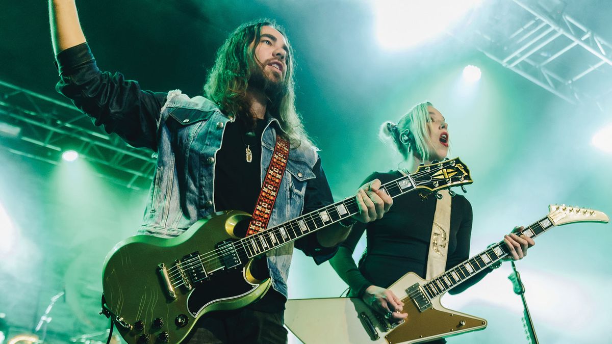 Halestorm onstage in the UK