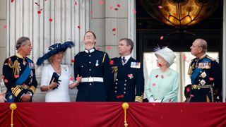 Members of the Royal Family on the balcony of Buckingham Palace in 2005