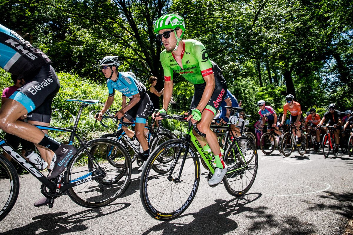 Alex Howes (Cannondale-Drapac) makes his way up the climb