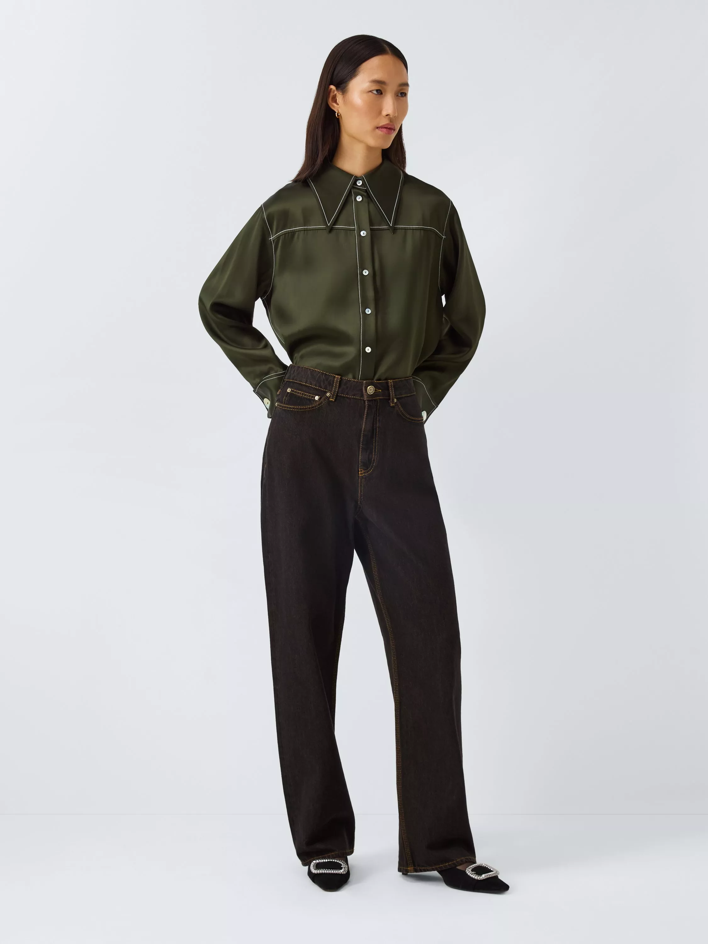 John Lewis X Rejina Pyo Relaxed Straight Cut High Rise Jeans