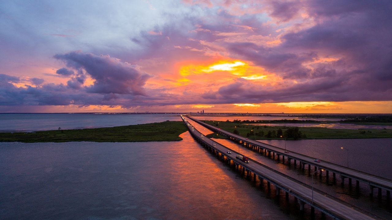 A ‘milky orange’ Gulf sunset on the Alabama coast 