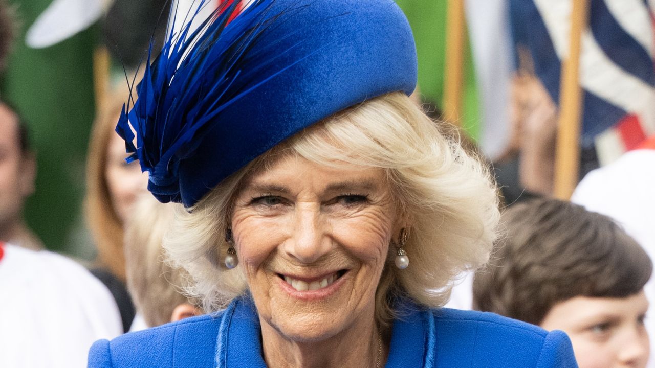 Camilla, Queen Consort attends the 2023 Commonwealth Day Service at Westminster Abbey on March 13, 2023 in London, England.