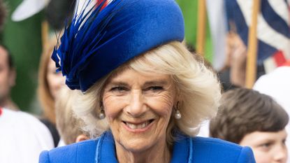 Camilla, Queen Consort attends the 2023 Commonwealth Day Service at Westminster Abbey on March 13, 2023 in London, England.