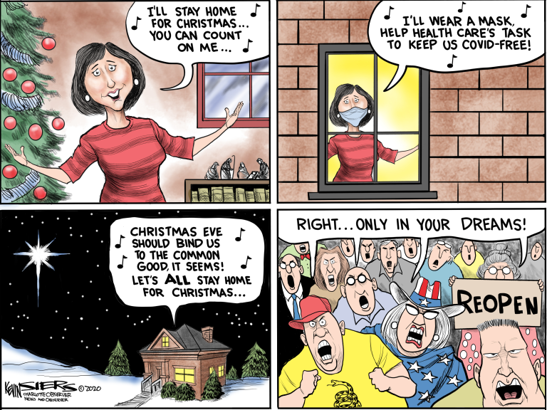 Editorial Cartoon U.S. COVID Christmas