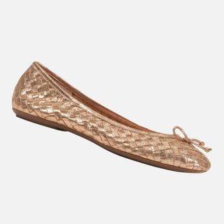 basket weave metallic shoe